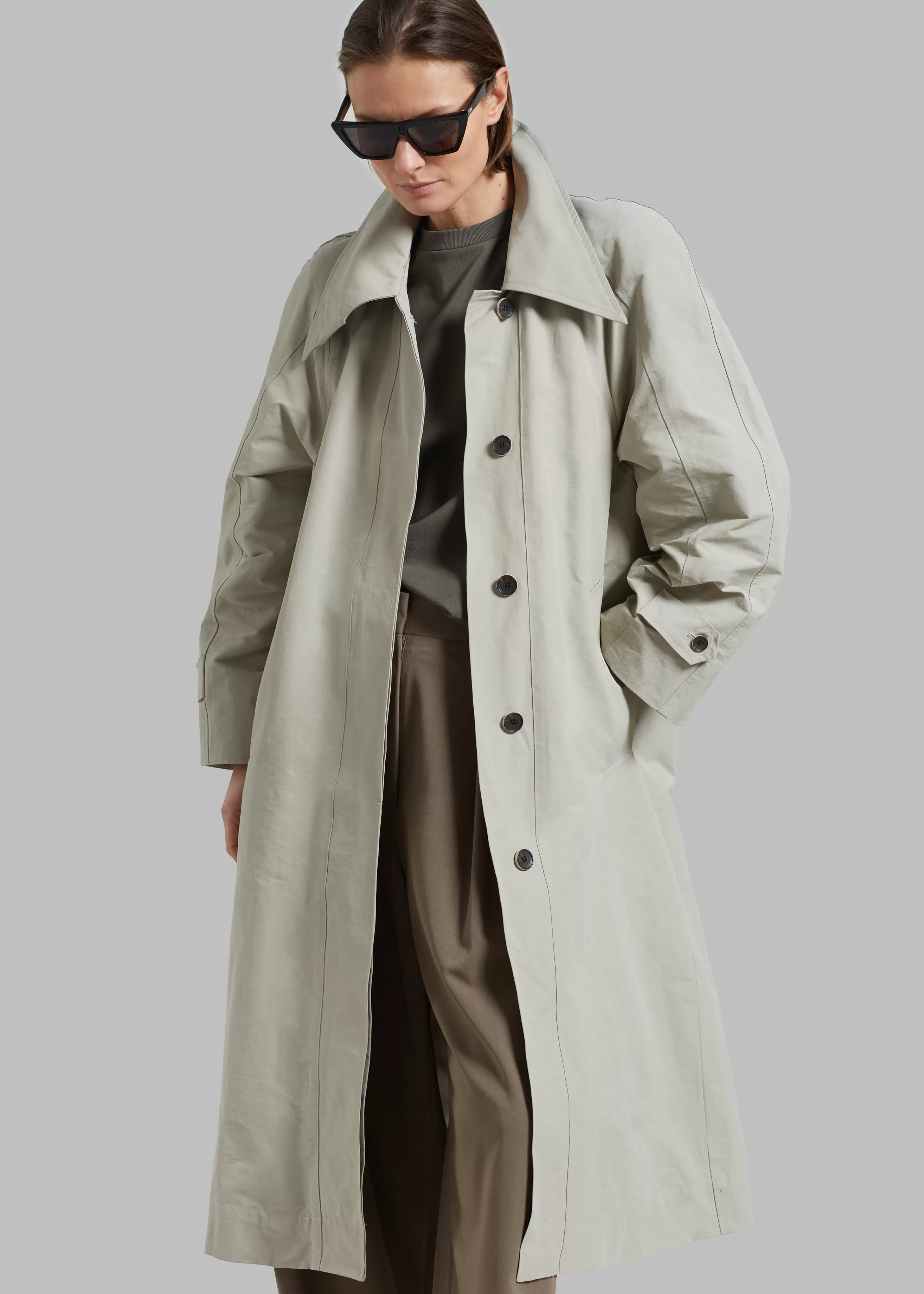 Outerwear | The Frankie Shop Tal Trench Coat Pale Khaki