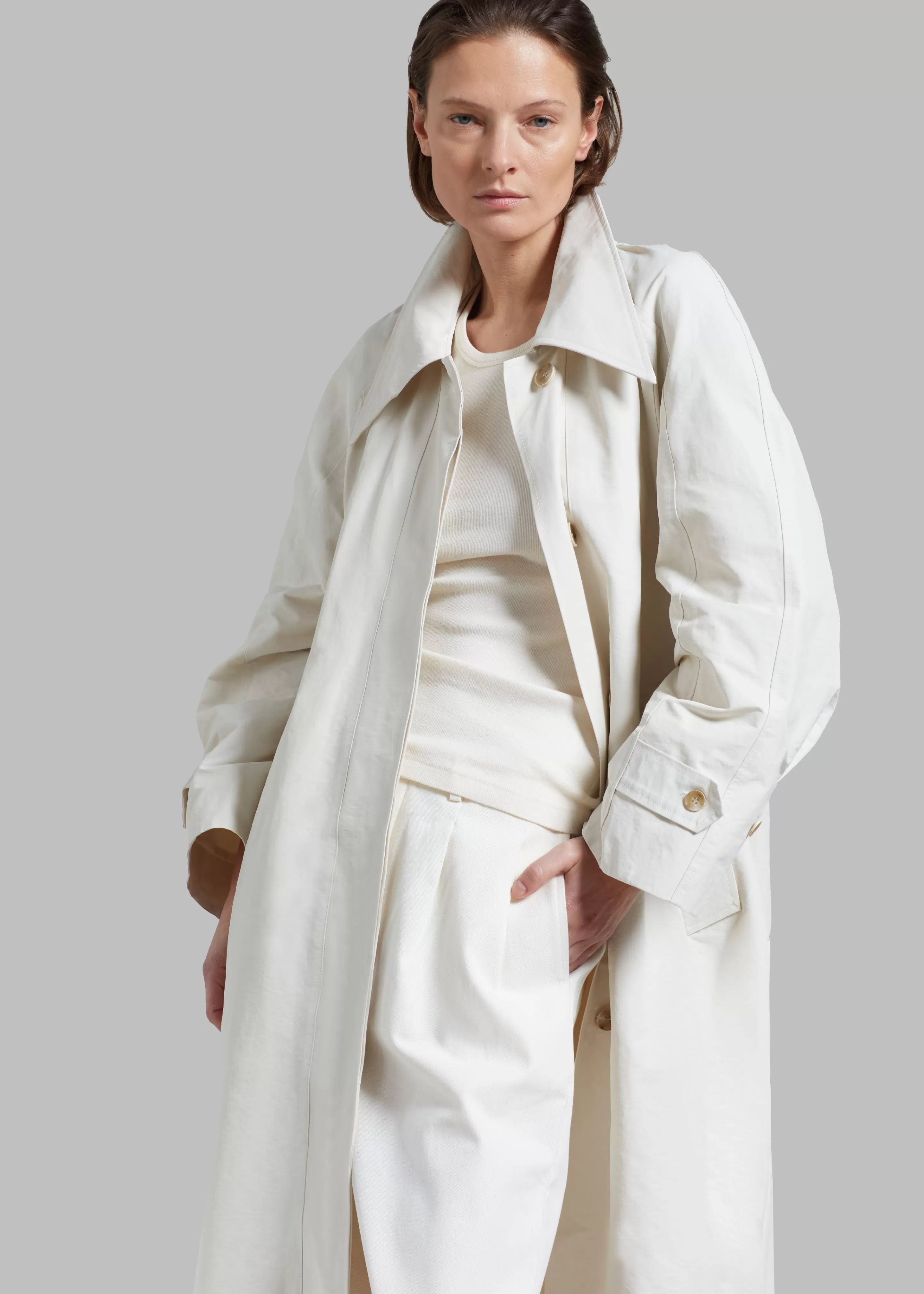 Outerwear | The Frankie Shop Tal Trench Coat Cream