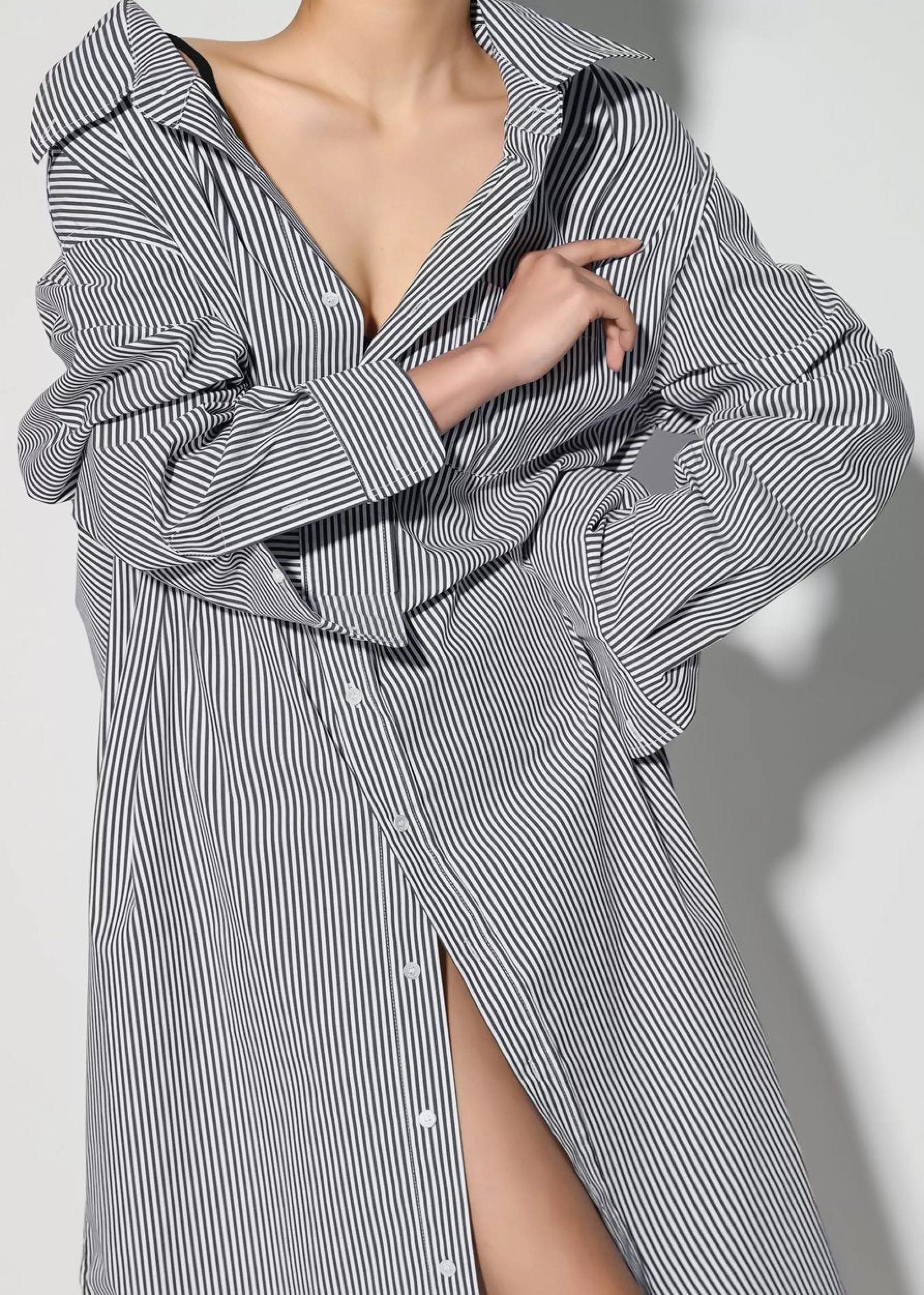 Dresses | The Frankie Shop Talia Shirt Dress Black/White Stripe