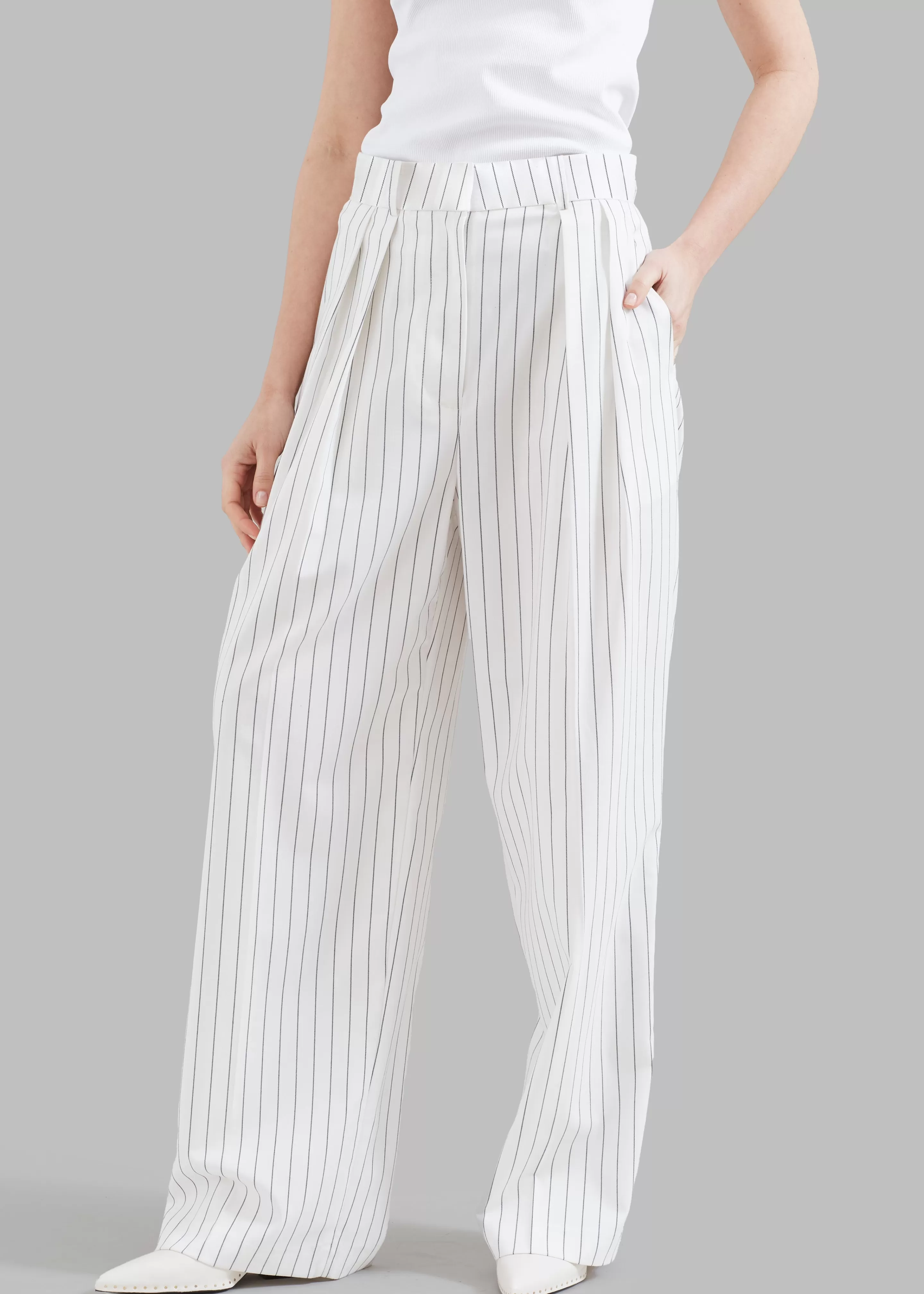 Bottoms | The Frankie Shop Tansy Fluid Pleated Trousers White