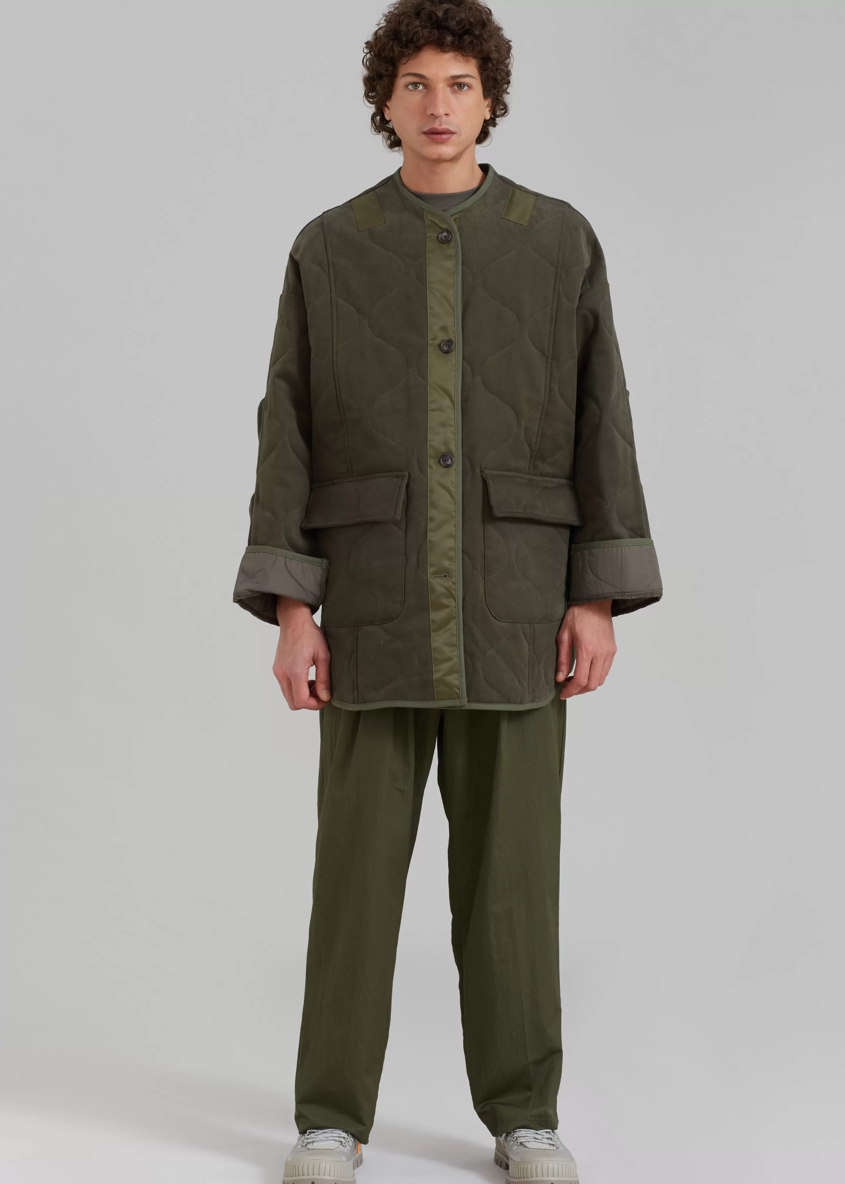 Outerwear | The Frankie Shop Ted Quilted Jacket Army Green