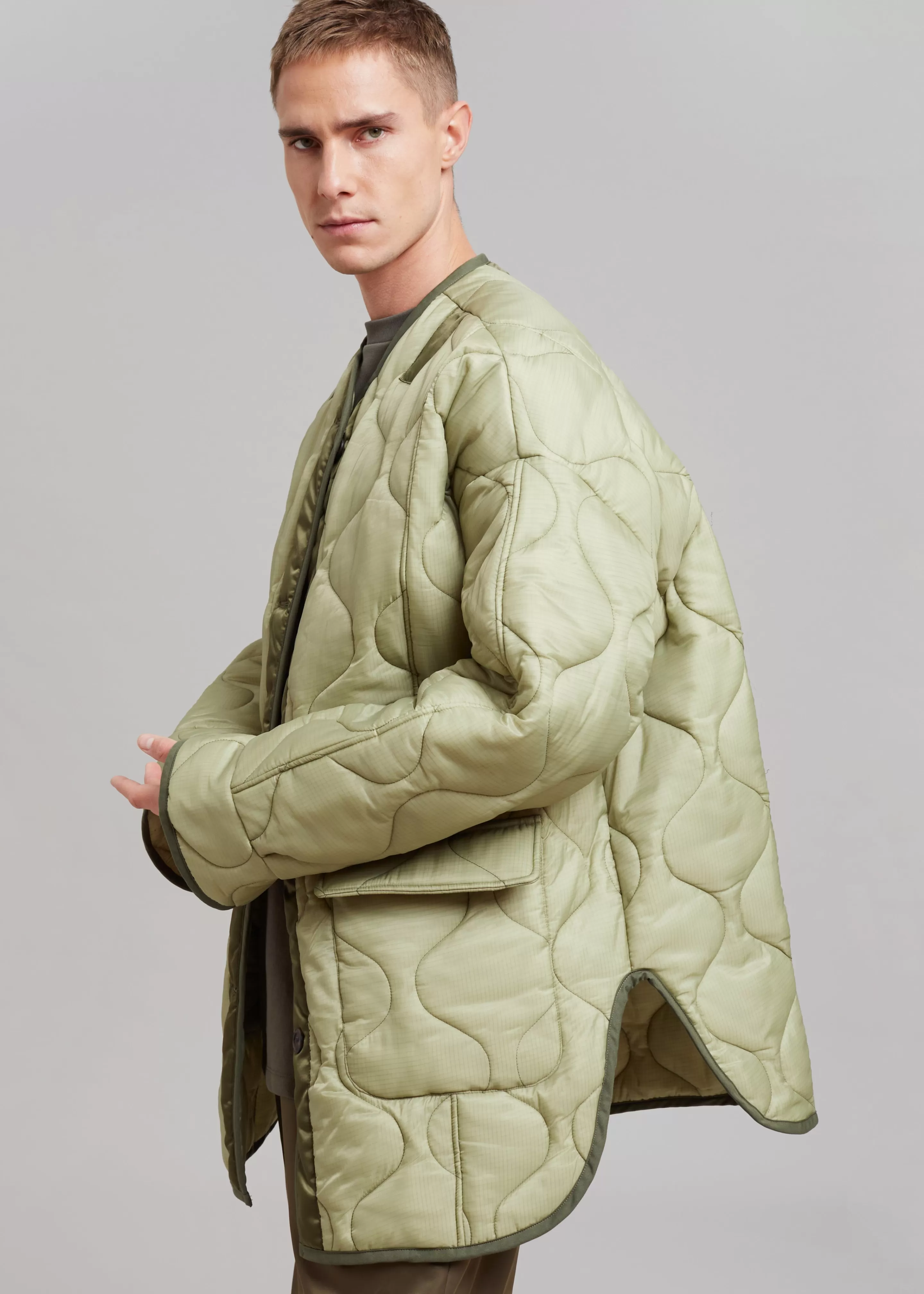 Outerwear | The Frankie Shop Ted Quilted Jacket Moss Green