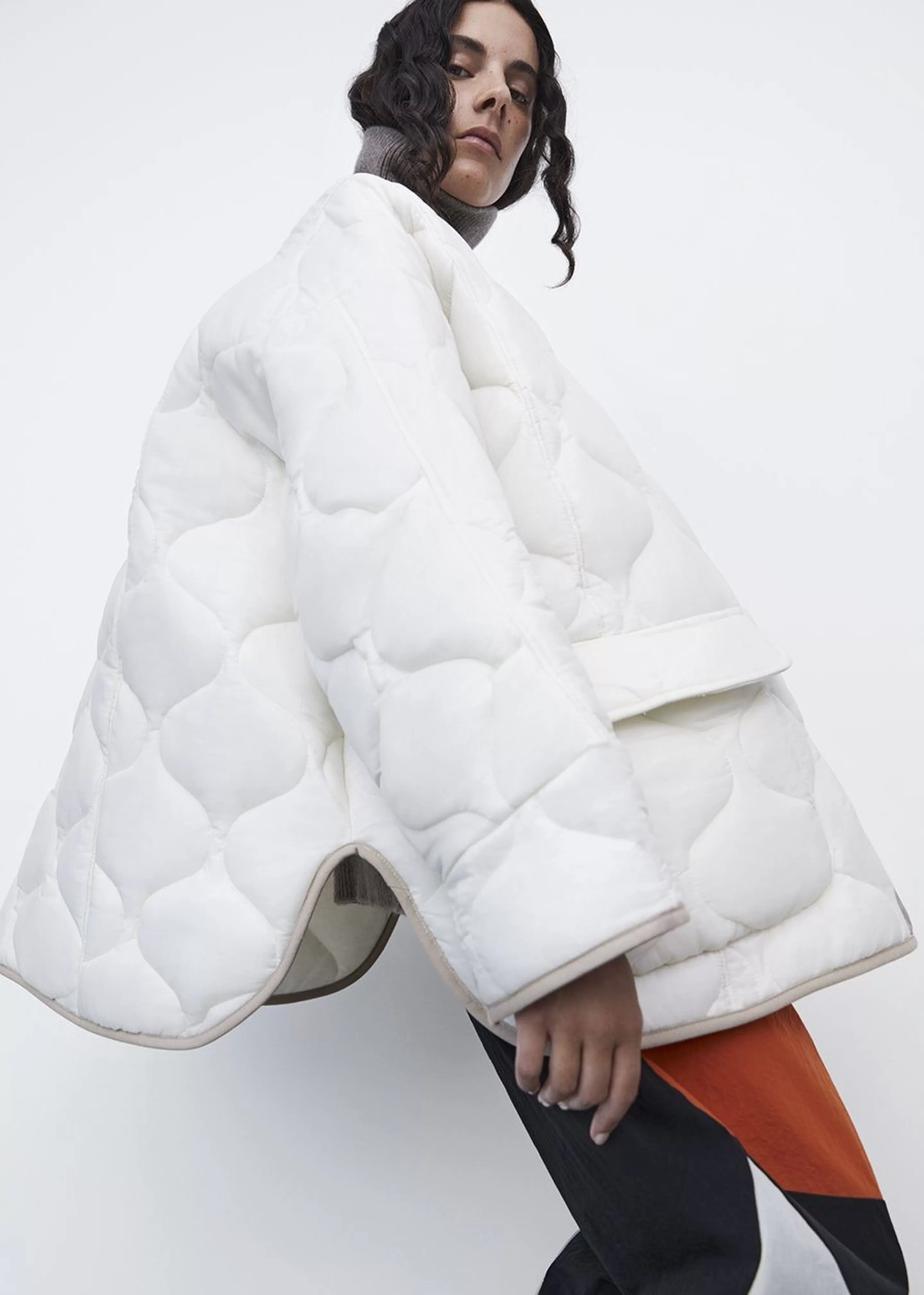 Outerwear | The Frankie Shop Teddy Quilted Jacket Ivory/Clay