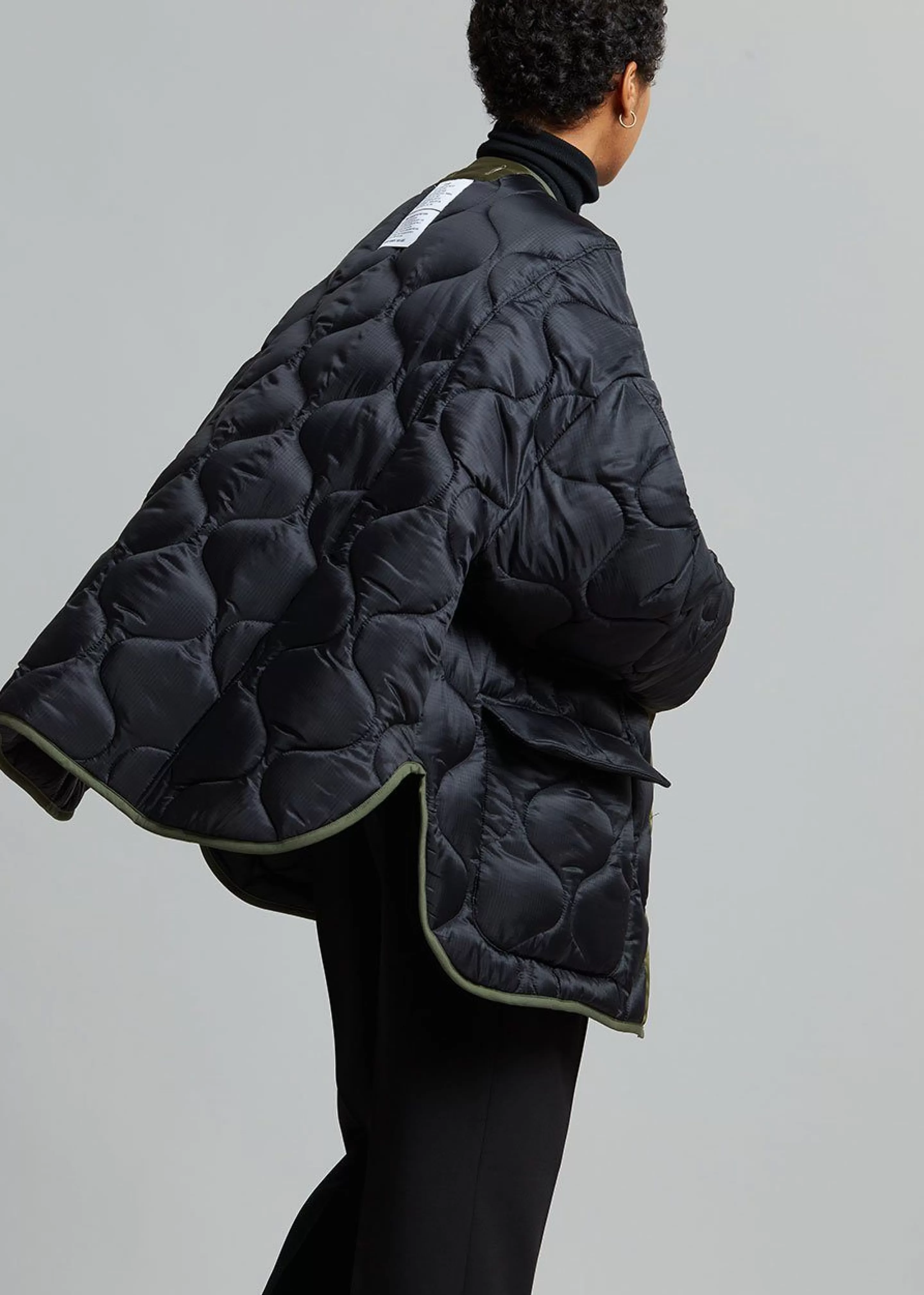 Outerwear | The Frankie Shop Teddy Quilted Jacket Black/Olive