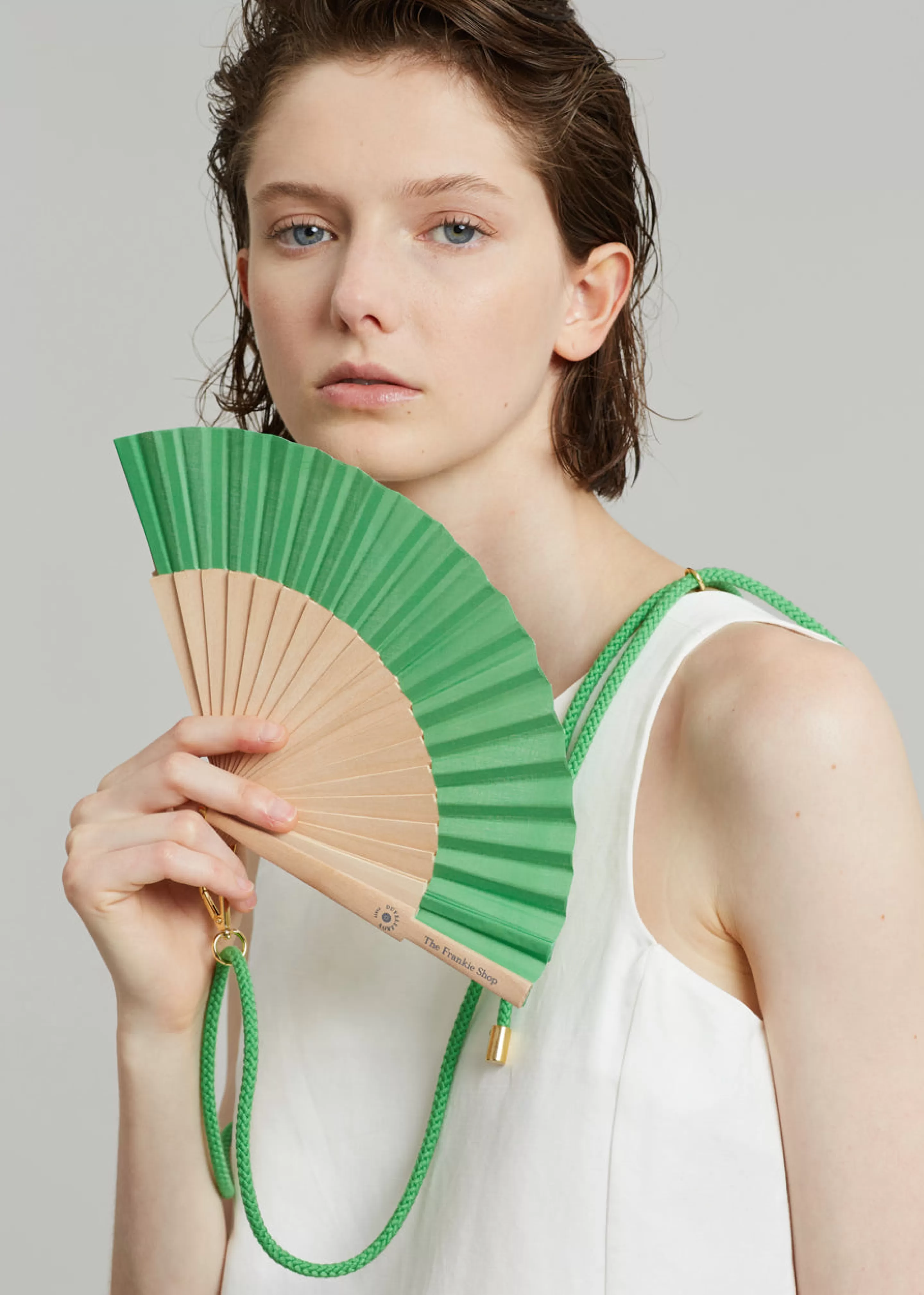 Accessories | The Frankie Shop Tfs X Duvelleroy Take Away Fan Kelly Green