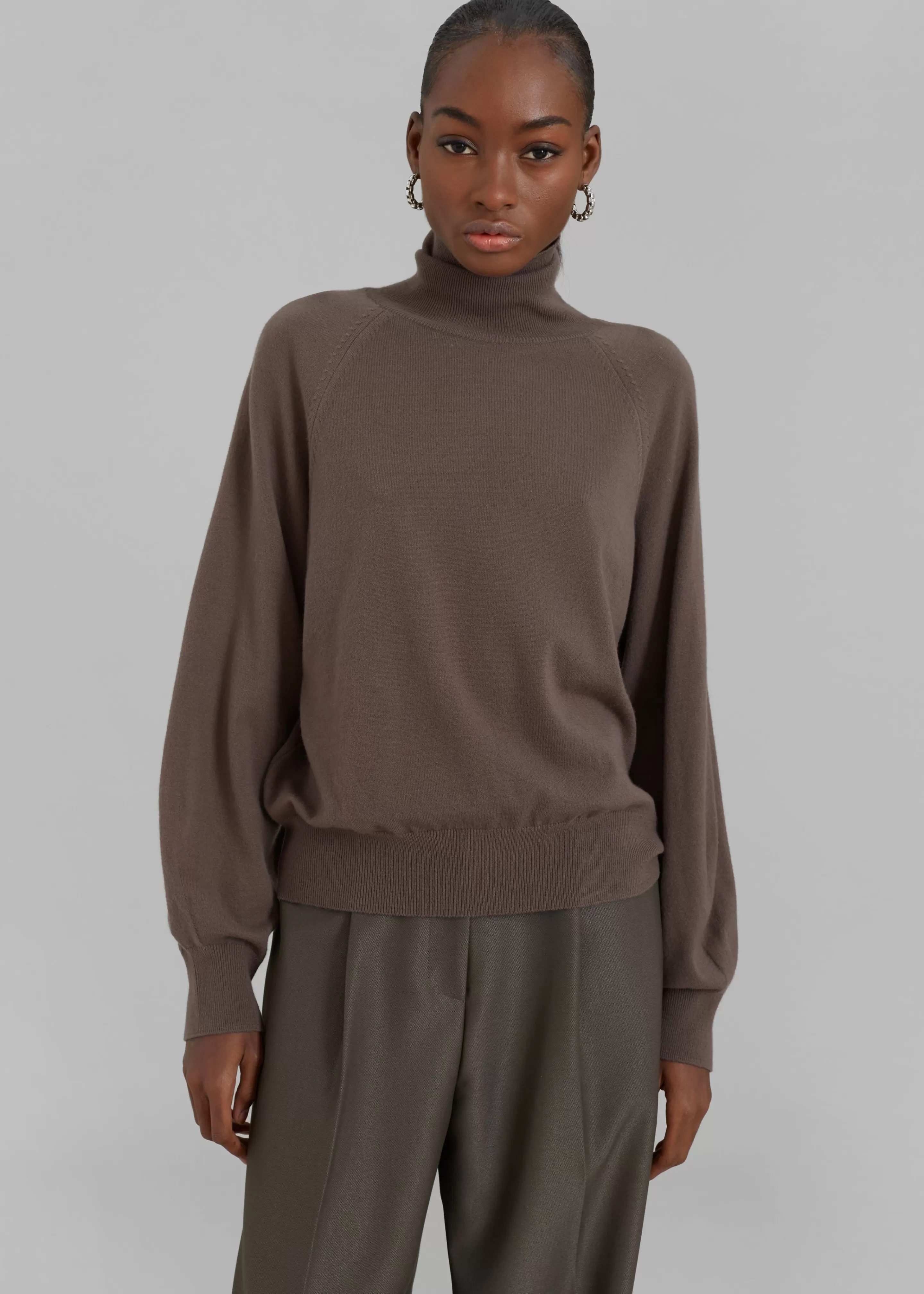 Knitwear | The Frankie Shop Variel Turtleneck Sweater Brown