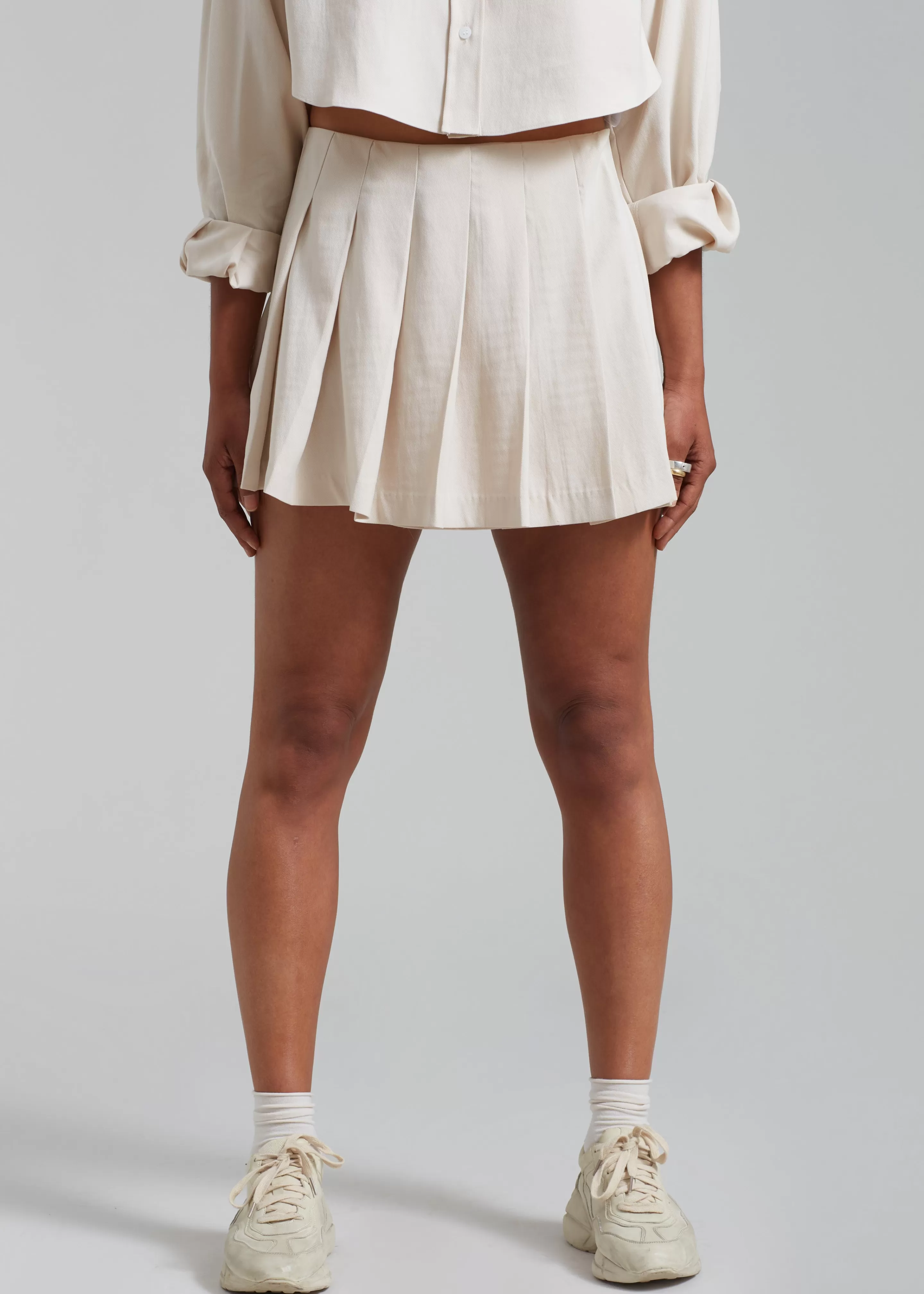 Bottoms | The Frankie Shop Venus Pleated Skirt Beige