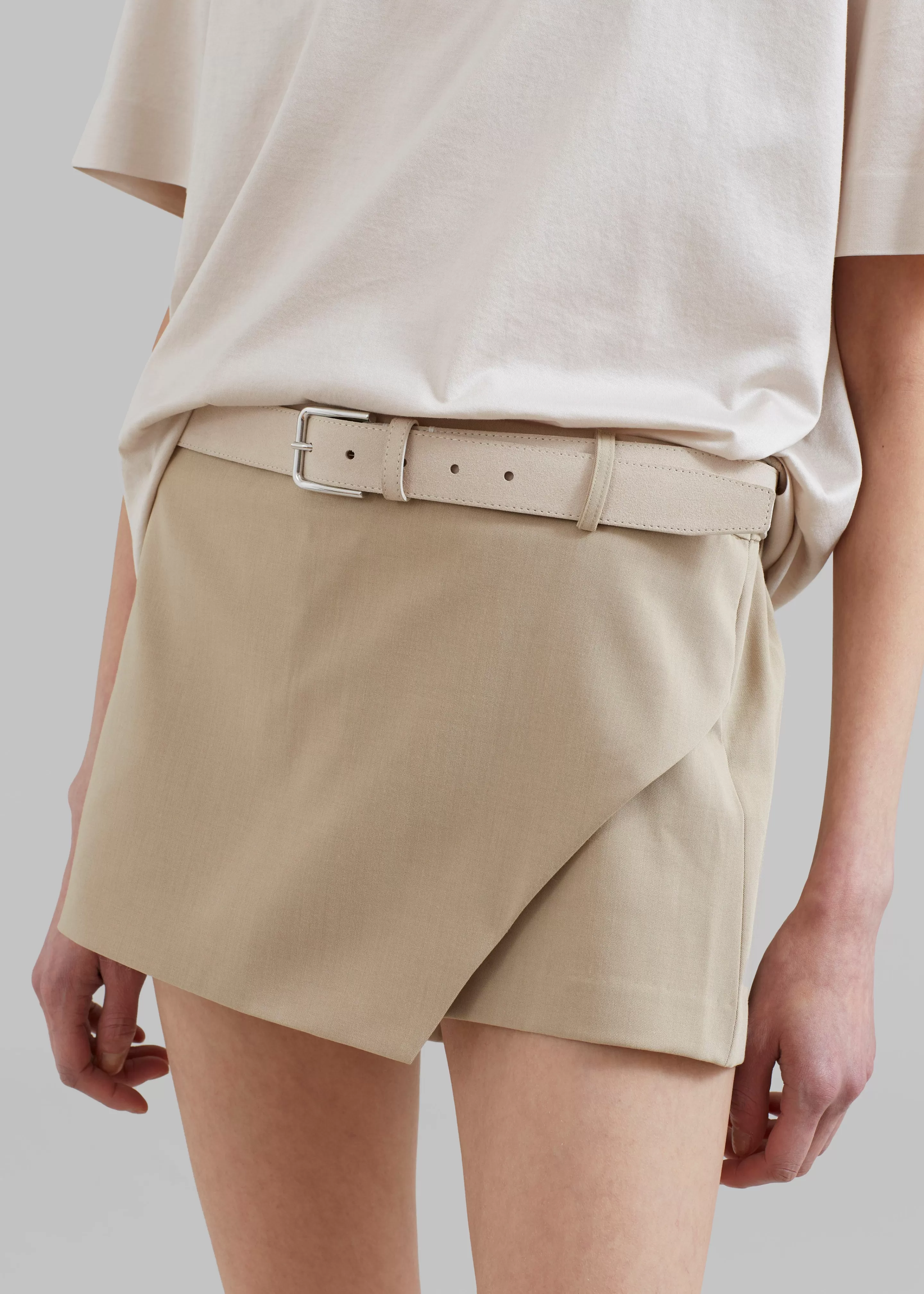 Bottoms | The Frankie Shop Verona Mini Skort Beige