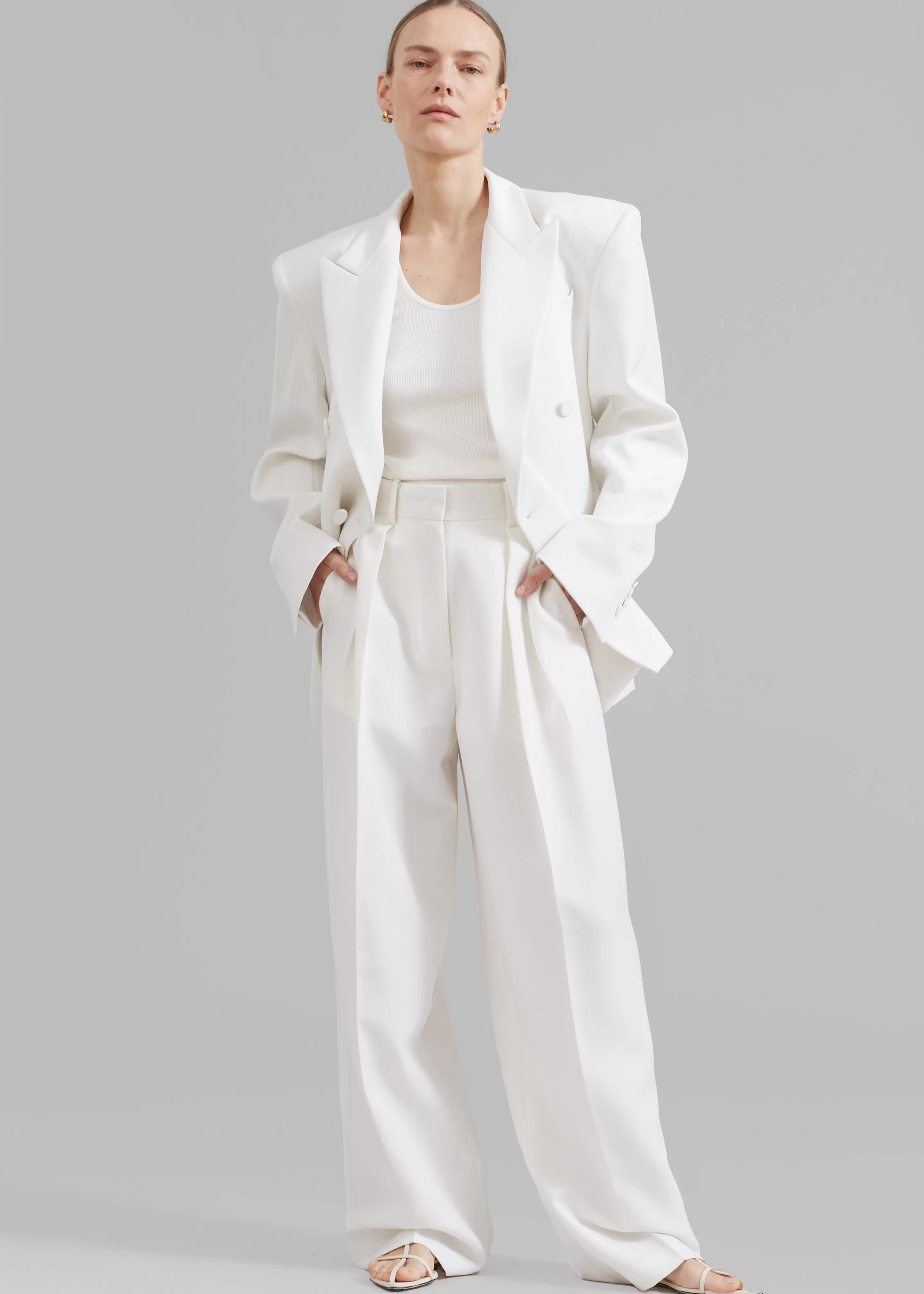 Bottoms | The Frankie Shop Zia Pintuck Trousers White