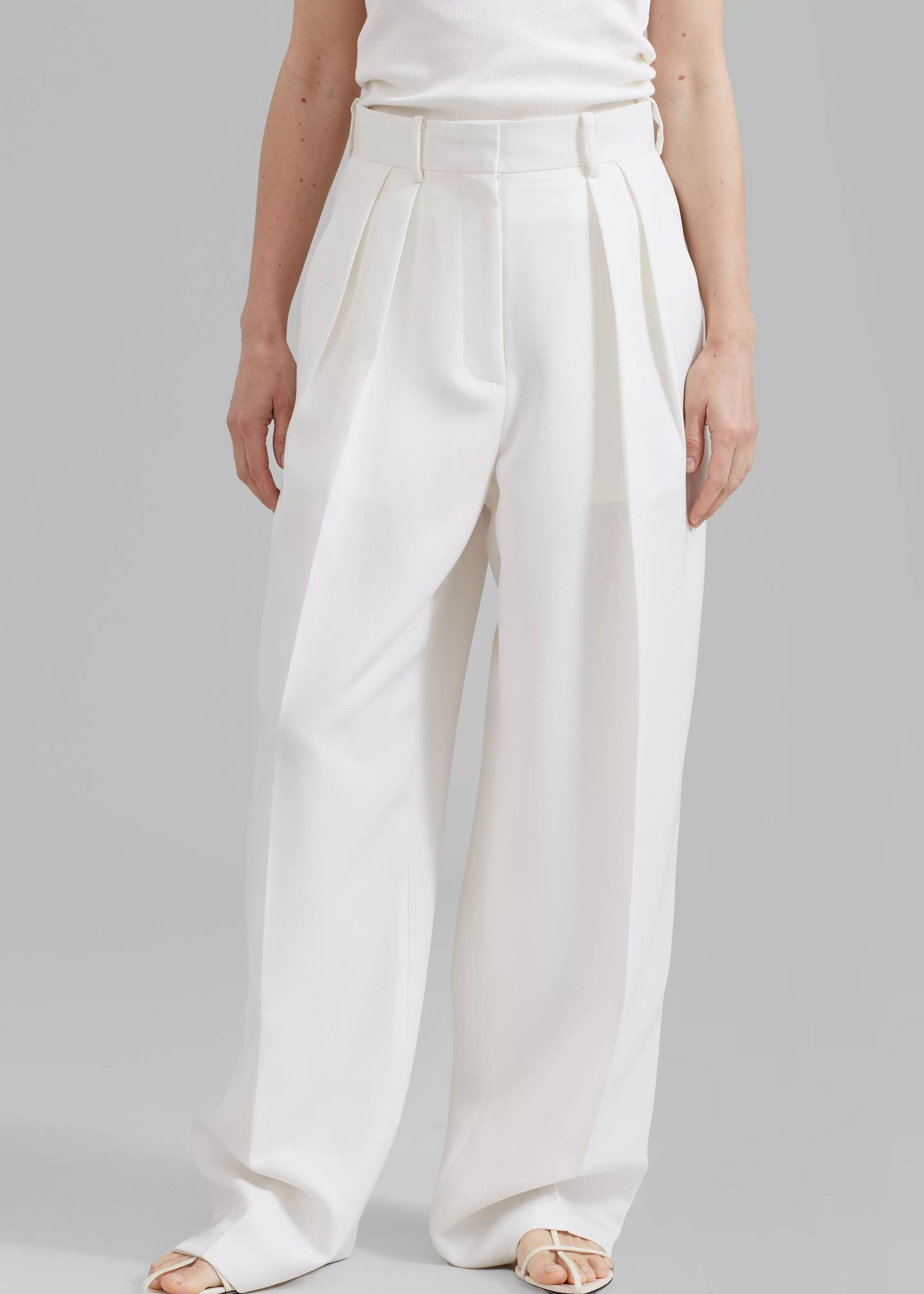 Bottoms | The Frankie Shop Zia Pintuck Trousers White